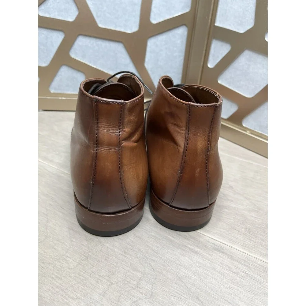 Antonio Maurizi chukka boots 45 Us 11.5 12 Brown Leather Men Shoes Italy